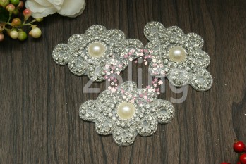 Bridal Rhinestone Applique 5, DIAMOND PEARL SHAPE,  9x6.5cm